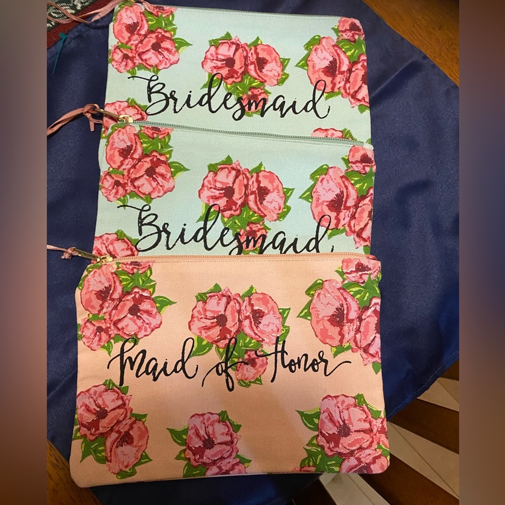 Three cosmetic bags - Maid of Honour, 2 Bridesmaids